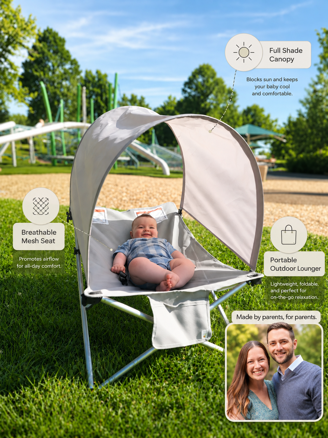 The Breezy Baby outdoor infant lounger